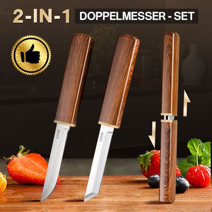 🔪 2-in-1 Doppelmesser-Set – Der ultimative Küchenhelfer! 🍳✨