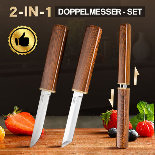 🔪 2-in-1 Doppelmesser-Set – Der ultimative Küchenhelfer! 🍳✨