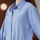 ⏳ Limited time 50% off! 💥Women's Striped Button Down Irregular Patchwork Casual Long Sleeve Shirt Top（The more you buy, the higher the discount）